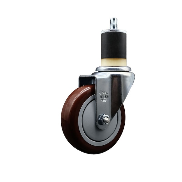 Service Caster 4'' Maroon Poly Wheel Swivel 1-7/8'' Expanding Stem Caster SCC-EX20S414-PPUB-MRN-178 - main